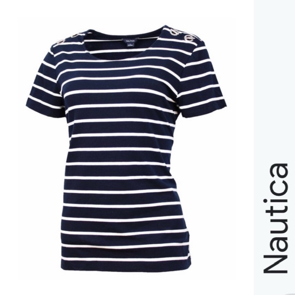 𝅺Nautica Shirt with‎ Shoulder Bar Toggles
